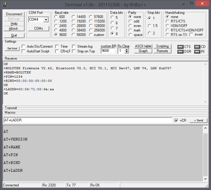 BC04 Serial Terminal Screenshot